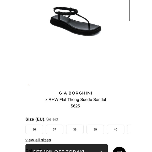 GIA Borghini x RHW Flat Thong Suede Sandals - Picture 13 of 13